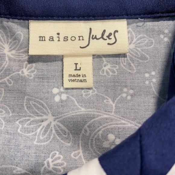 MAISON JULES Floral Button Down Striped Dress - Picture 8 of 9